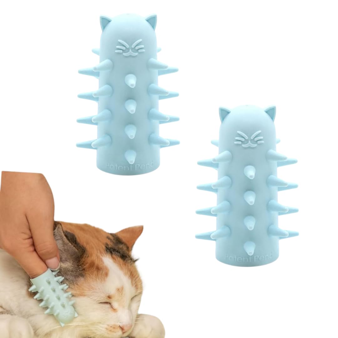 Furr&Purr Cat Brush Set for Indoor Cats - Grooming Tools: Face Scratcher, Calming Massager, and Scratching Pad (2-Pack, Made in the USA)