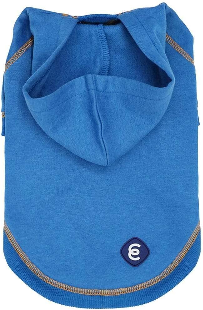 Blueberry Pet Essentials Hoodie – 22″ Cotton‑Blend Sweatshirt with Hood, Alaskan Blue, Machine‑Washable Dog Jersey