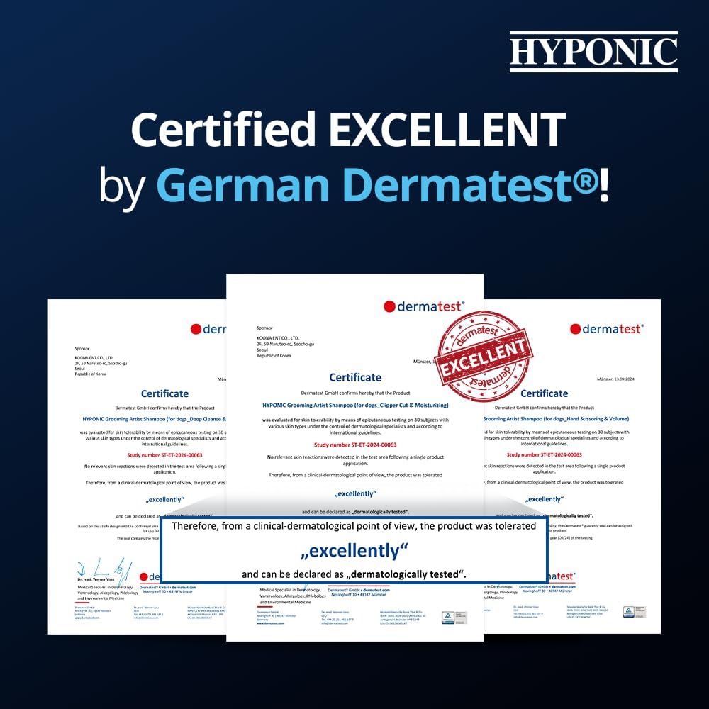 HYPONIC Grooming Artist Shampoo - Hypoallergenic Pet Shampoo for Groomers (Deep Cleanse & Volume (17.9 oz))