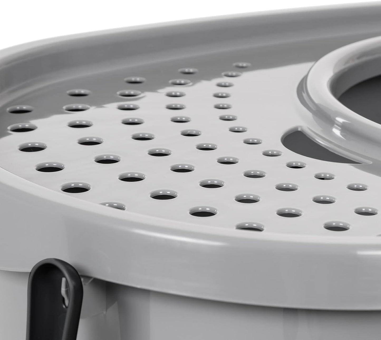 Amazon Basics Large Cat Litter Box with High Sides, Top Entry, Includes Scoop, 20.5 x 14.75 x 14.38 inches, Grey