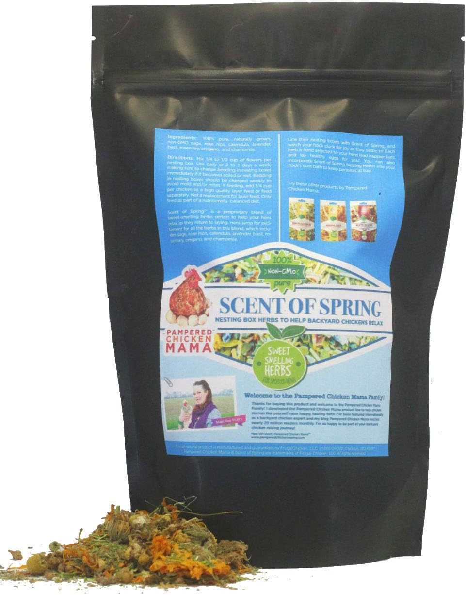 Nesting Herbs for Backyard Chickens 8 pounds - Scent of Spring - Keep Laying Hens Happy, Healthy and Relaxed