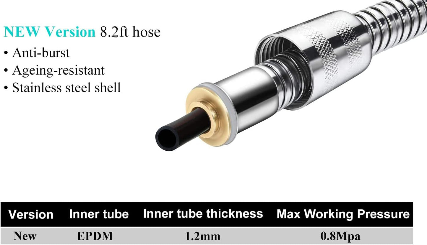 Pet Shower Set with 8.2ft Hose for Bathroom Shower Arm (Adhesive Holder)