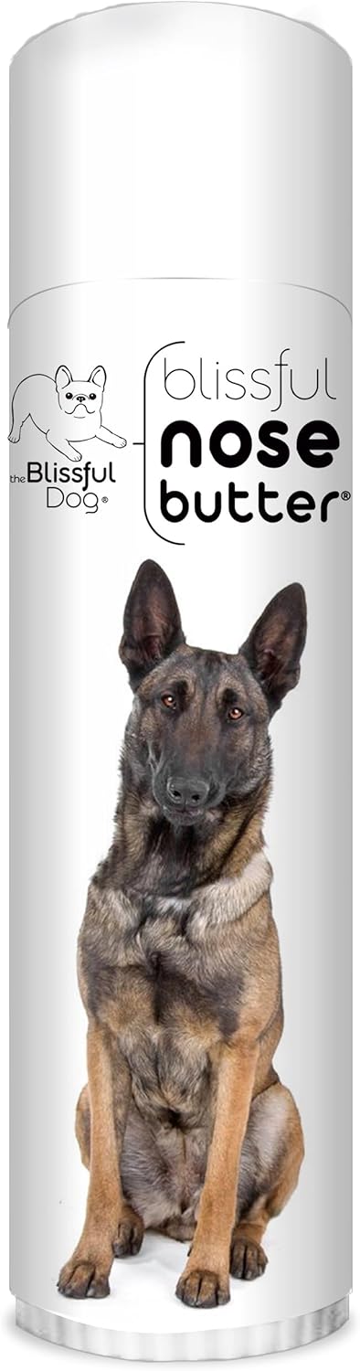 The Blissful Dog Belgian Malinois Nose Butter for Dry, Cracked Skin, Lick-Safe Dog Nose Balm with Moisturizing Shea Butter, Almond, Olive, and Essential Oils, Pet Supplies, Uncented, 0.50 oz.