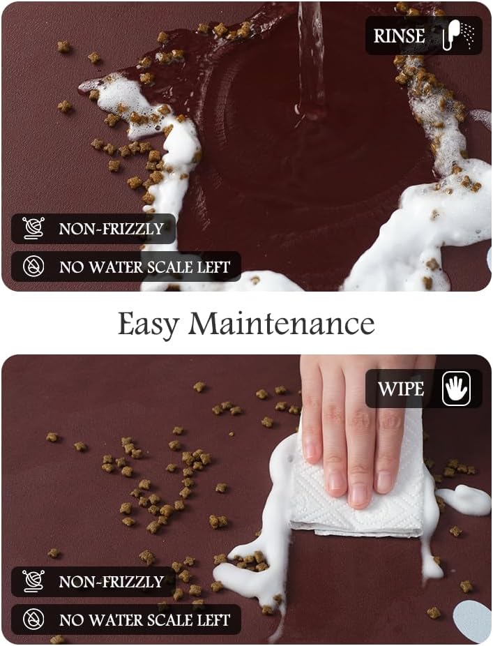 Pet Feeding Mat-Absorbent Dog Mat for Food and Water Bowl-No Stains Quick Dry Water Dispenser Mat-Dog Accessories Pet Supplies-Bowl for Messy Drinkers（RED,16"x24"