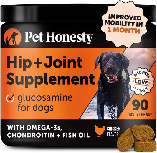 Hip & Joint Health - Glucosamine for Dogs Soft Chews, Joint Supplement for Dogs with Glucosamine Chondroitin, MSM, Turmeric, Anti Inflammatory, Support + Mobility (Chicken 90ct)