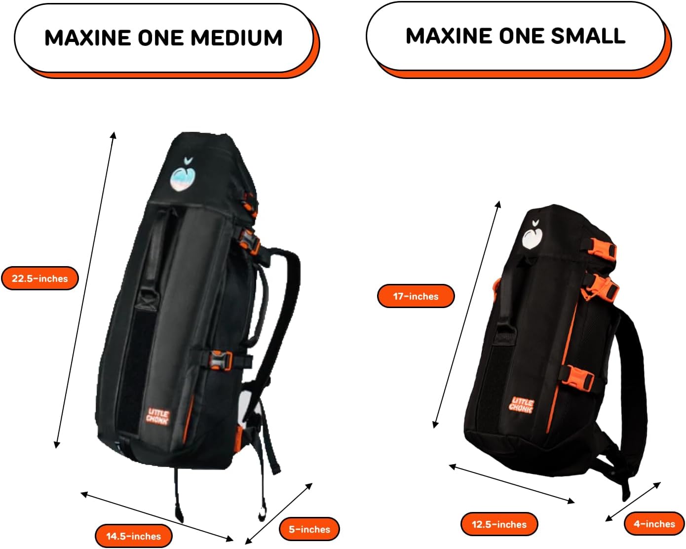 The Maxine One Medium Dog Carrier by Little Chonk | Dog Backpack Carrier for Medium Sized Breeds | Adjustable Front Facing Pet Carrier for Travel | Dog Hiking Backpack - Bark After Dark Black