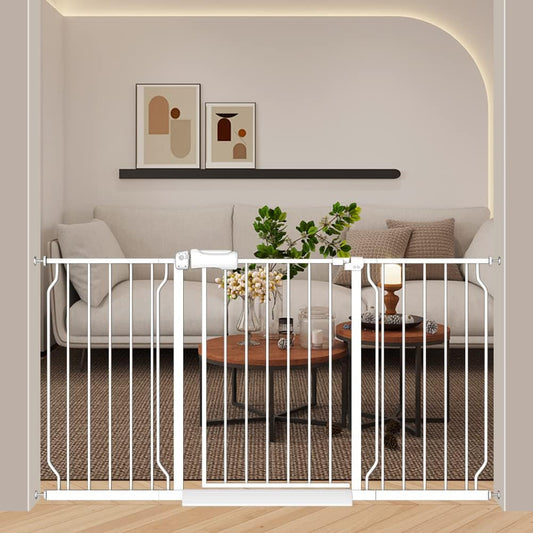 57.5-62 Inch Extra Wide Baby Gates for Stairs Doorways Pressure Mount No Drill Dog Pet Gate Automatic Close Child Safety Gate for Toddler Kids Pets
