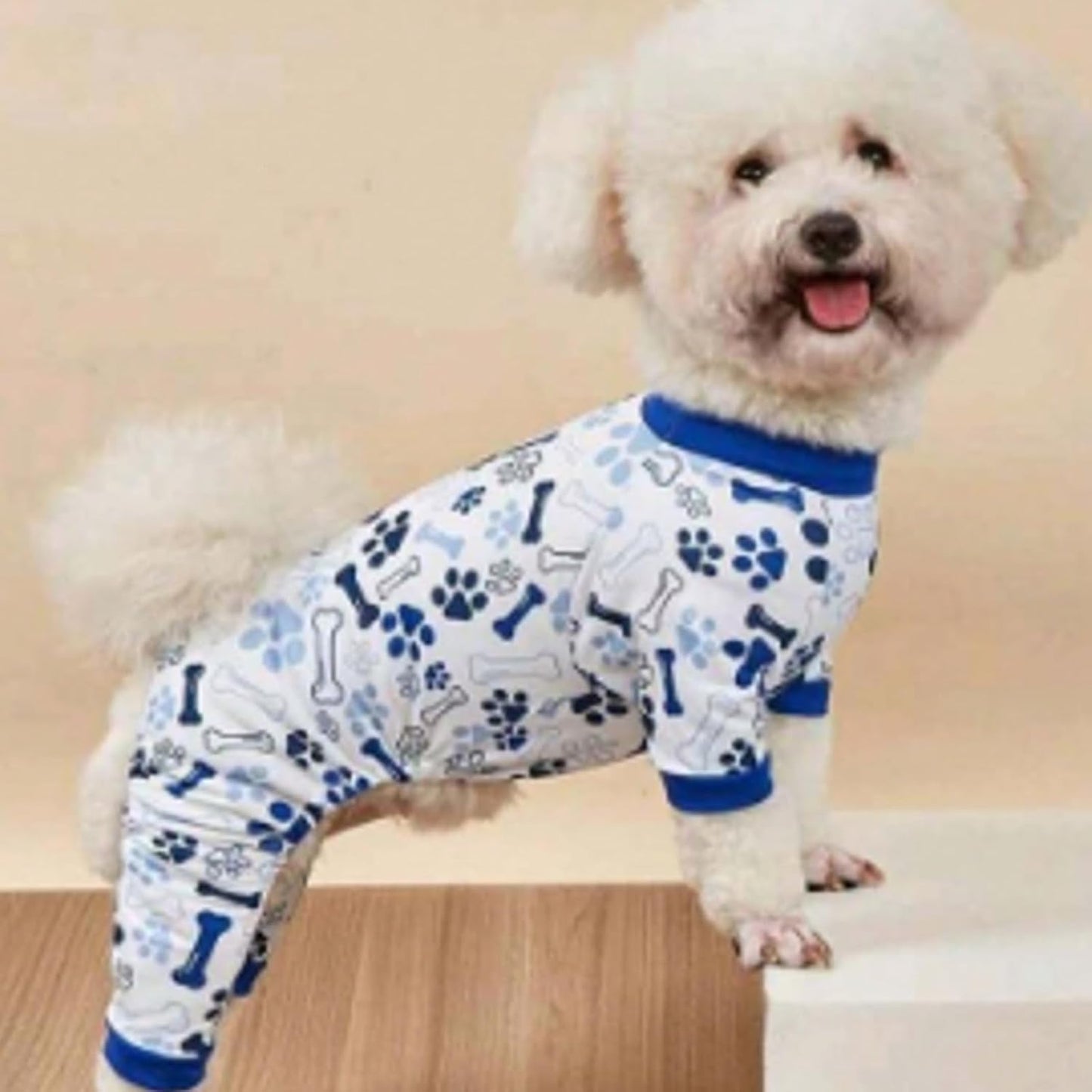 Vet-Approved Dog Pajamas Onesie for Small Medium Dog Clothes - Lightweight Soft Stretchy Puppy Pjs - Certified Hypoallergenic Comfort Anxiety-Reducing (Blue, Medium)