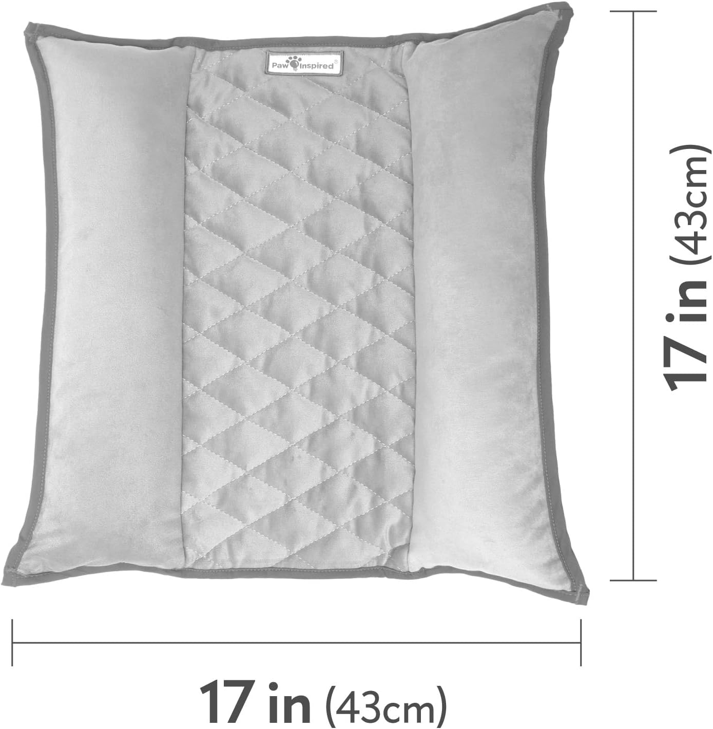 Paw Inspired Snuggle Bunny Bolster Bed for Rabbits, Cats, Dogs and Other Small Pets, Reversible Fleece Flop Bedding with Padded Sides (Gray/Light Gray)