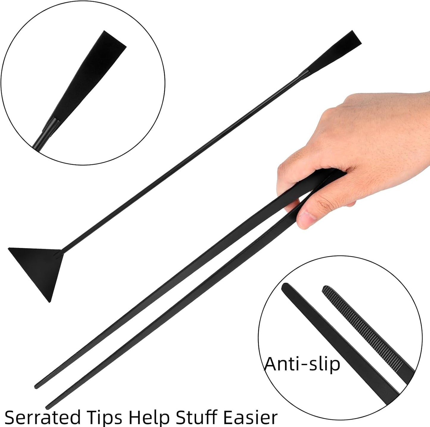 15Inch Extra Long Design Aquarium Aquascaping Tool Stainless Steel Aquascape Tools Kit 4 in 1 Anti-Rust Fish Tank Starter Kit with Long Tweezers Scissors Spatula for Aquarium Plants (Black)