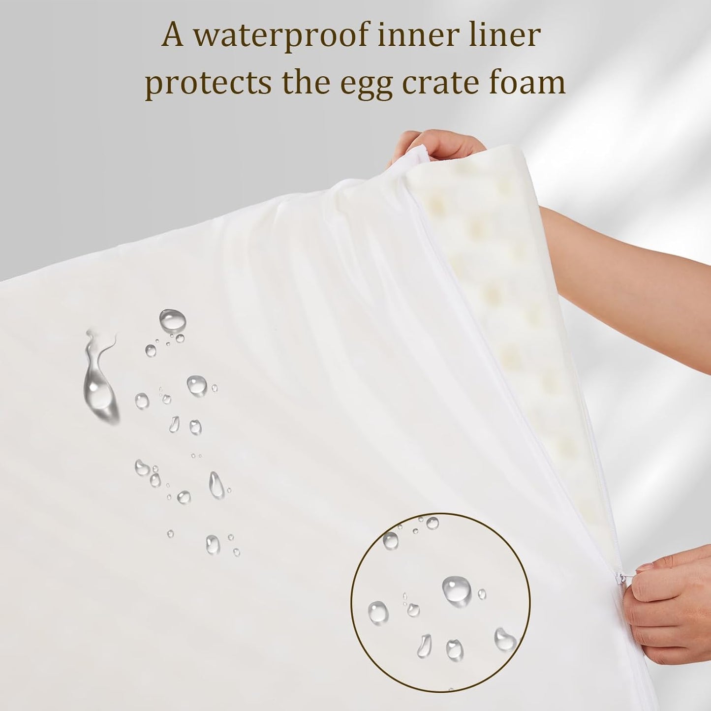 Bedfolks Orthopedic Dog Bed XL, Waterproof Dog Sofa Bed for Extra Large Dogs, Egg Foam Pet Couch Bed with Removable Washable Cover and Nonslip Bottom, Light Grey