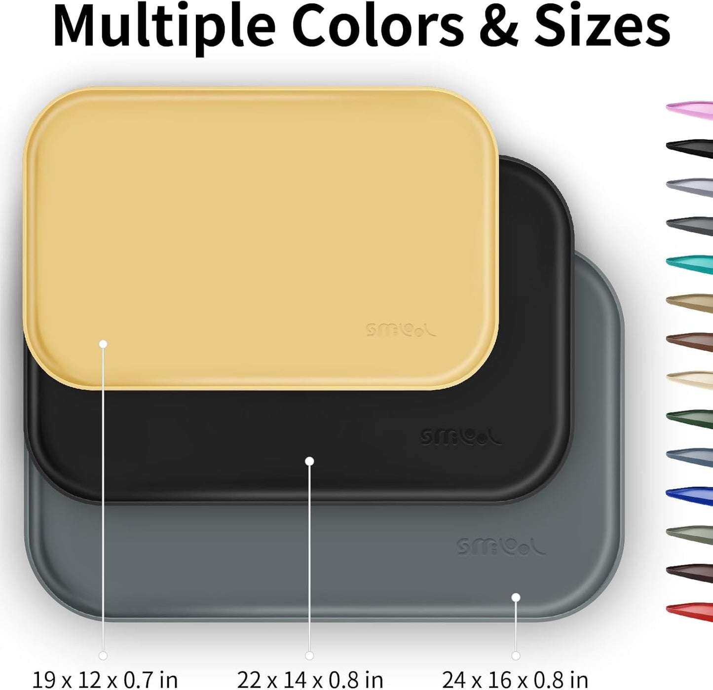 Silicone Pet Feeding Mat with Raised Edge for Food and Water, Dog Bowl Mats, Cat Bowls Placemat with High Lip for Floor Waterproof, Rubber Tray for Cats and Dogs 19 x 12 x0.7 Dark Olive