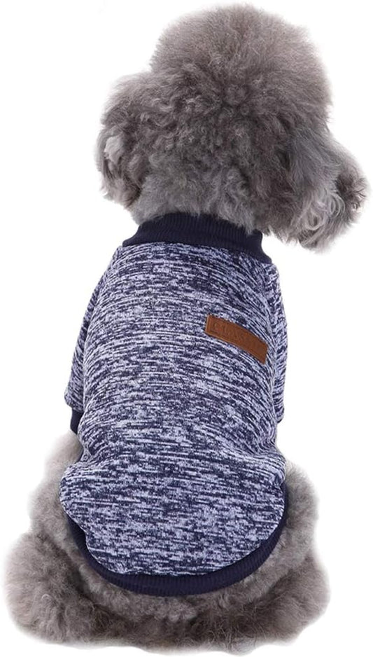 Jecikelon Dog Clothes Dogs Sweater Soft Puppies Clothing Winter Puppy Sweaters Warm Outfit for Dogs Small XXS XS Cat Apparel (Navy Blue, XXS)