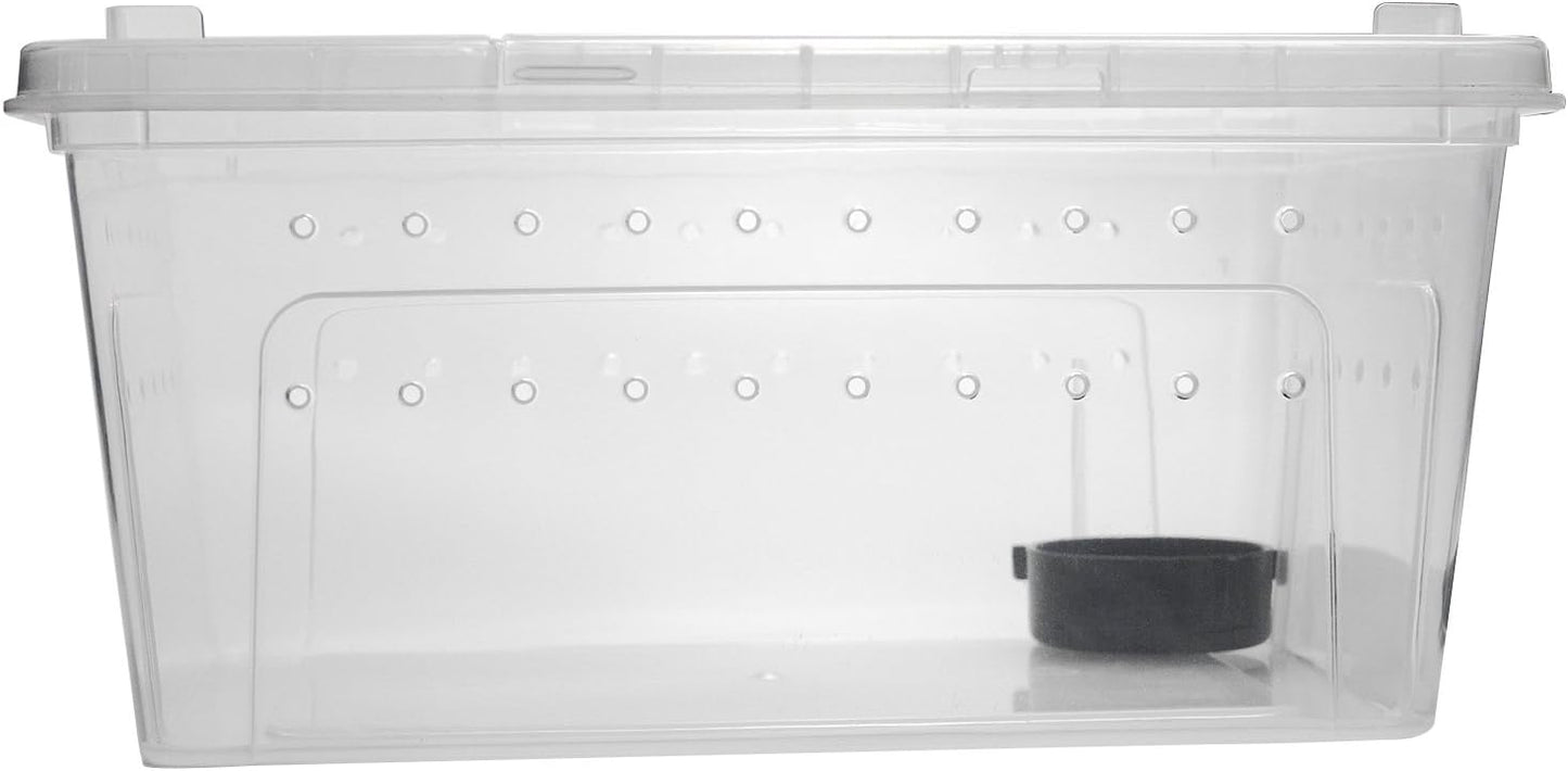 OMEM Portable Reptile Terrarium Habitat for Mini Pet Houses Breathable Holes Stackable Container (L)