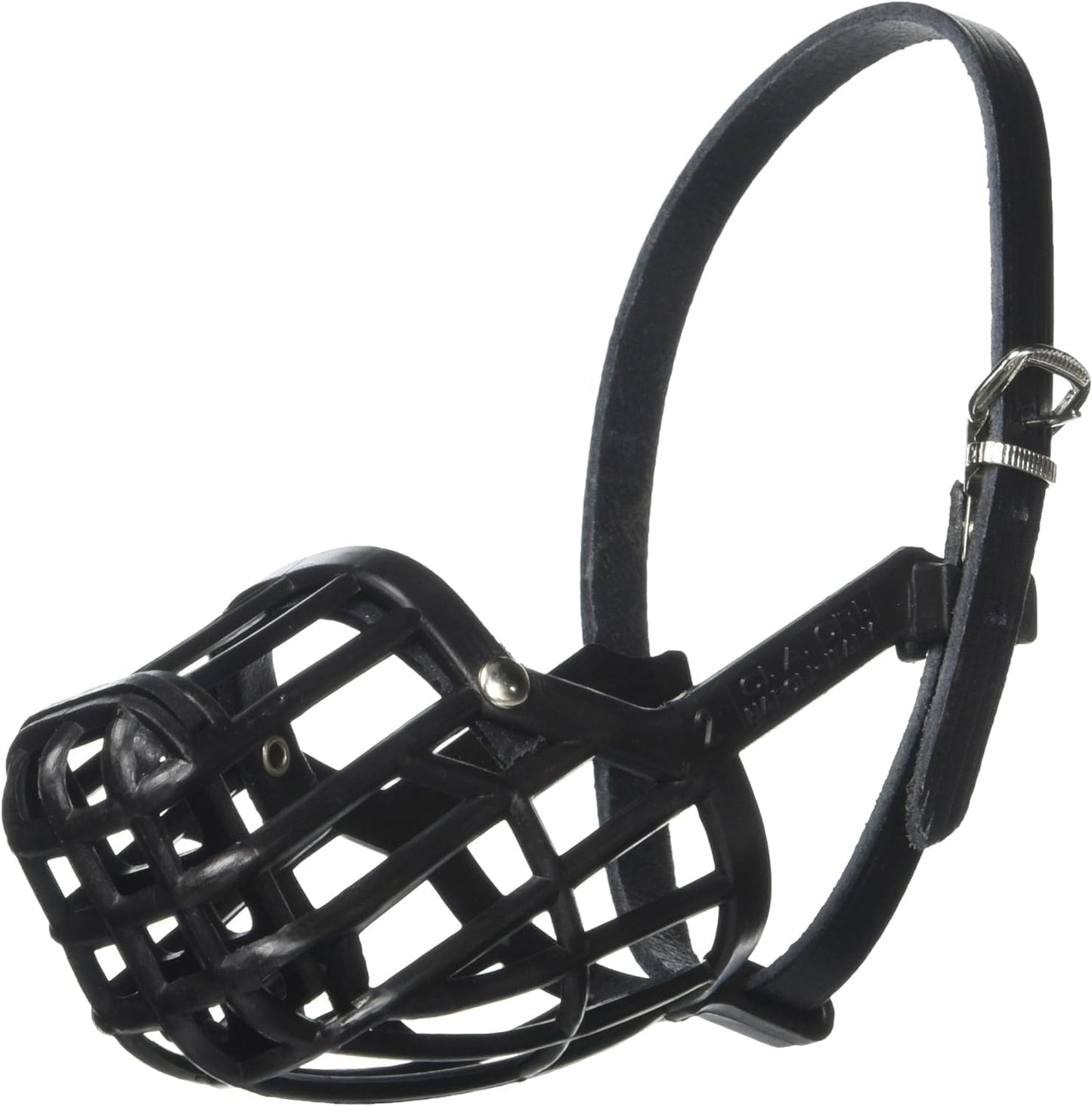 Leather Brothers Italian Basket Dog Muzzle, Adjustable Secure Fit, Comfortable Design, Training and Safety, Averts Biting, Prevents Chewing and Scavenging, Perfect for Grooming - Black, Size 2