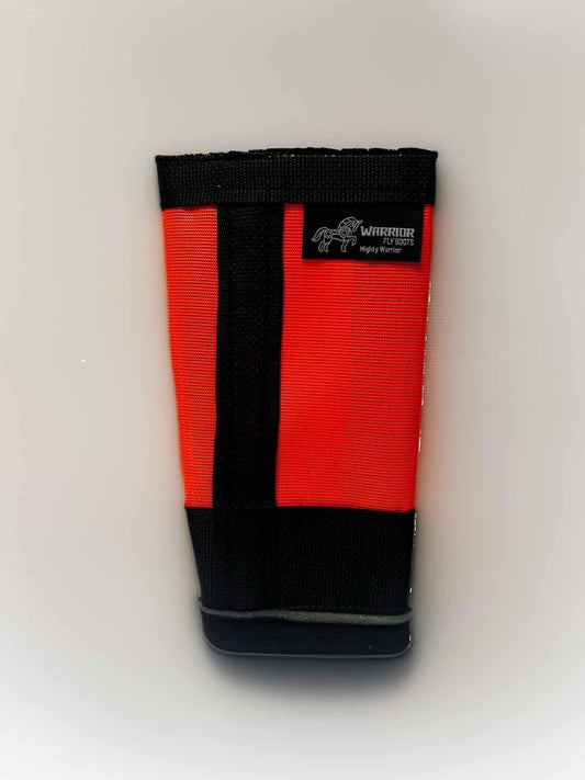 Warrior Fly Boots for Donkeys, Ponys, or Yearlings - Breathable Mesh Horse Boots for Fly Protection & Leg Comfort - Set of 4 (Mighty Warrior, Neon Orange)