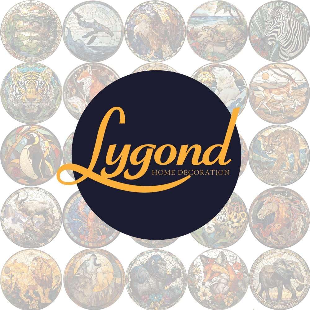 Lygond Metal Sign Tin Sign Circular Stained Glass Harbor Bathroom Signs Decor For Patio 12×12 Inches
