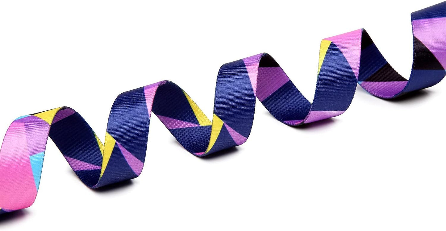 Mercano Adjustable Dog Collar - Special Design Patterns, Soft Nylon Comfortable Sturdy Pet Collar for Small Medium Large Dogs (S, Geometry Purple)