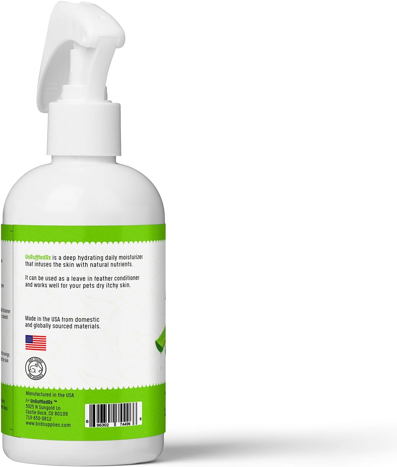 Aloe Vera Bird Spray for All Birds – Soothes Itchy Skin & Feather Plucking – 8oz Odor-Free Mist – Safe if Ingested, Daily Use – Softens Feathers – Natural Formula – Made in USA by UnRuffledRx™