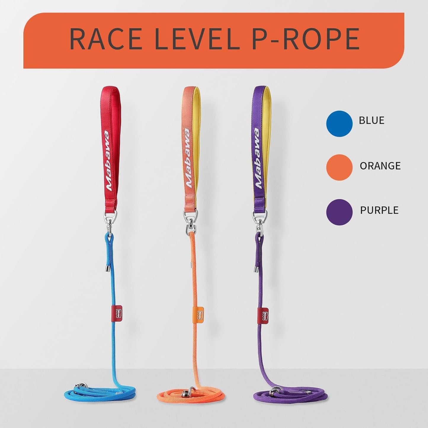 Dog Anti-Slip Leash 5FT with Metal Stopper - Durable No-Pull Training Lead for Small, Medium & Large Dogs - Comfortable Handle Nylon Rope, Tangle-Free Pet Walking Leash (Gray, 5 FT)