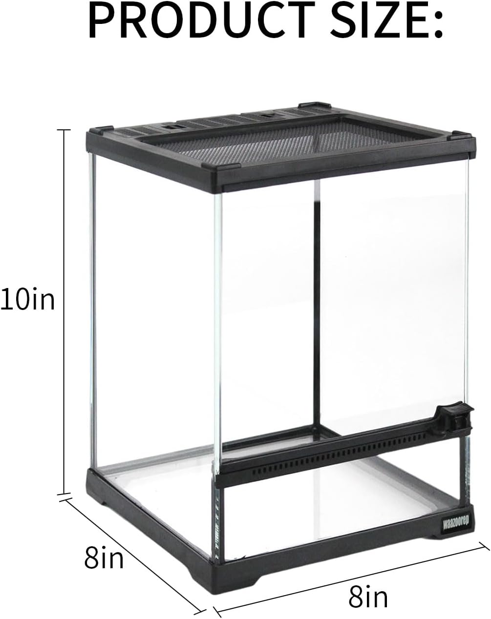 Mini Reptile Glass Terrarium Tank 8"*8"*10" Full View with Front Opening Door,Amphibians Enclosure Habitat Cage for Leopard Gecko Tarantula Young Lizard Hermit Crab Frog Insects Breeding
