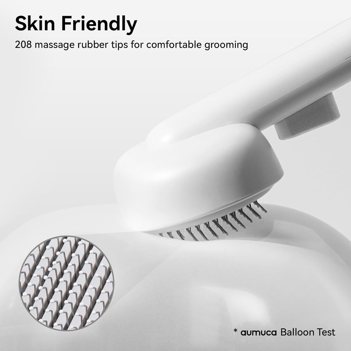 aumuca Cat Brush for Shedding, Cat Brushes for Indoor Cats, Cat Brush for Long or Short Haired Cats, Cat Hair Brush Cat Grooming Deshedding Brush for Dog Kitten Rabbit Massage Removes Loose Fur, White