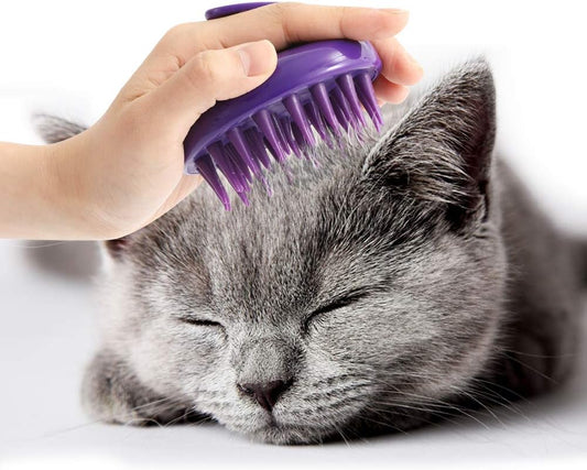 Cat Brush with Soft Rubber Pins, Washable Silicone Pet Brushes for Indoor Cats - Grooming Shedding Massage & Bath, Scratch-Free Removes Hair Mats, Tangles, and Loose Fur for Short to Long Haired