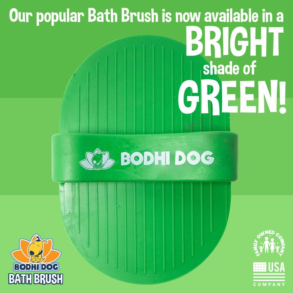 Bodhi Dog Shampoo Brush - Pet Grooming & Bath Supplies for Dogs and Cats - Bath Brush for Long & Short Hair - Premium Scrubber for Shower, Bathing & Massage (One Pack, Green)