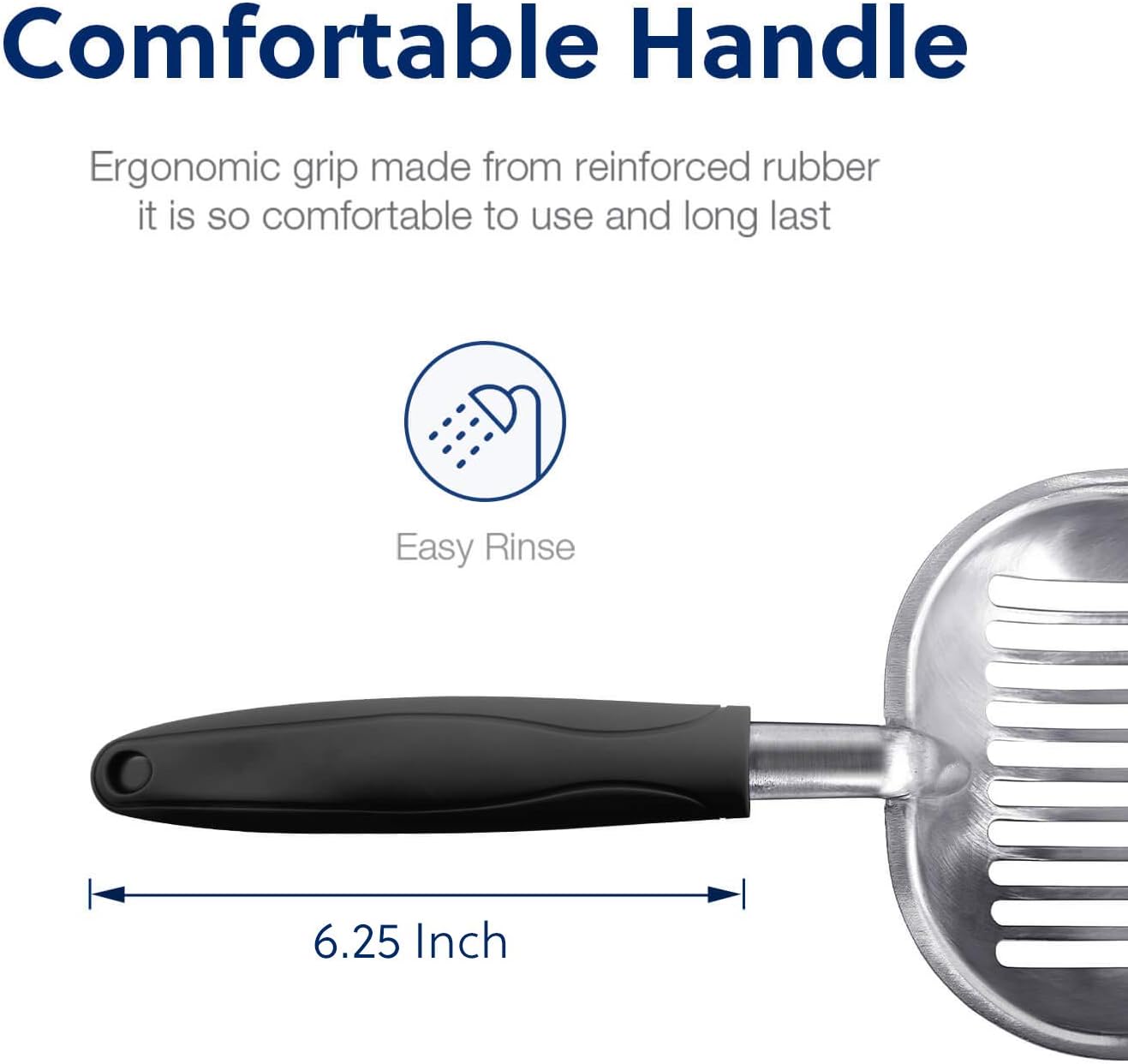 WePet Cat Litter Scoop, Aluminum Alloy Sifter, Kitty Metal Scooper, Deep Shovel, Long Handle, Poop Sifting, Kitten Pooper Lifter, Durable, Heavy Duty, for Litter Box