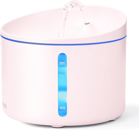 DOGNESS D06 Cat Water Fountain with Filter, Keep Water Fresh Automatic 3.2L Large Capacity Ultra Silent Removable Fresh Cat Water Dispenser for Dogs, Cats, Birds (3.2L Pink)