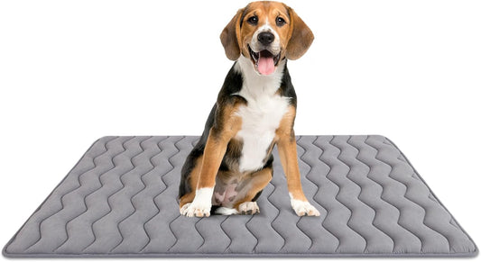 Bubble bear Dog Crate Mat - Upgraded Thick, Ultra Soft, Washable & Anti-Slip Kennel Pad for Small/Medium/Large Dogs, Dark-Hued to Hide Stains (36"x23")