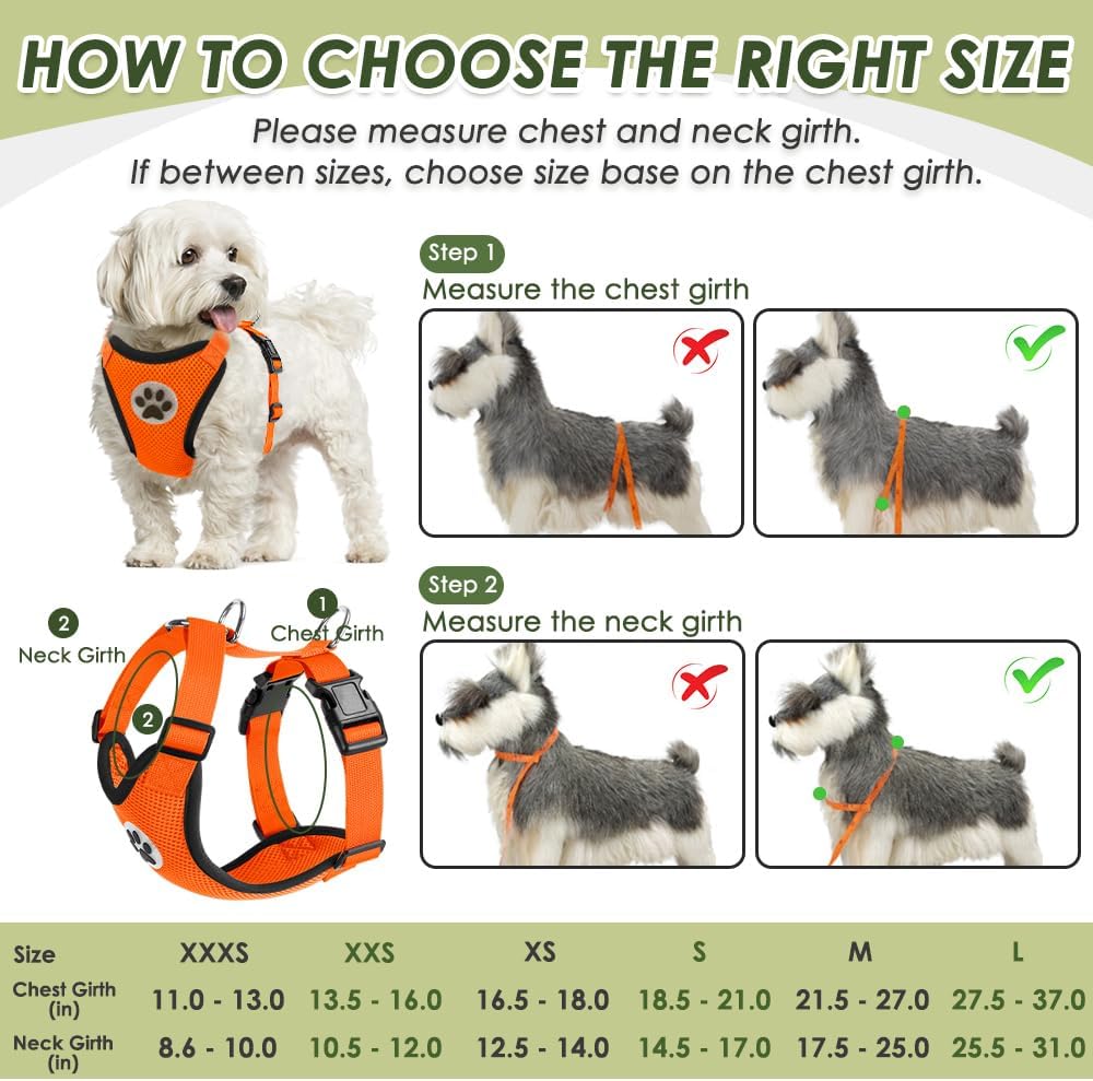 SlowTon Dog Seat Belt Harness for Car, Dog Car Harness Adjustable Mesh Breathable & Dog Seatbelt Safety Tether with Elastic Bungee for Small Medium Large Pets(Orange, Double Clip, L)