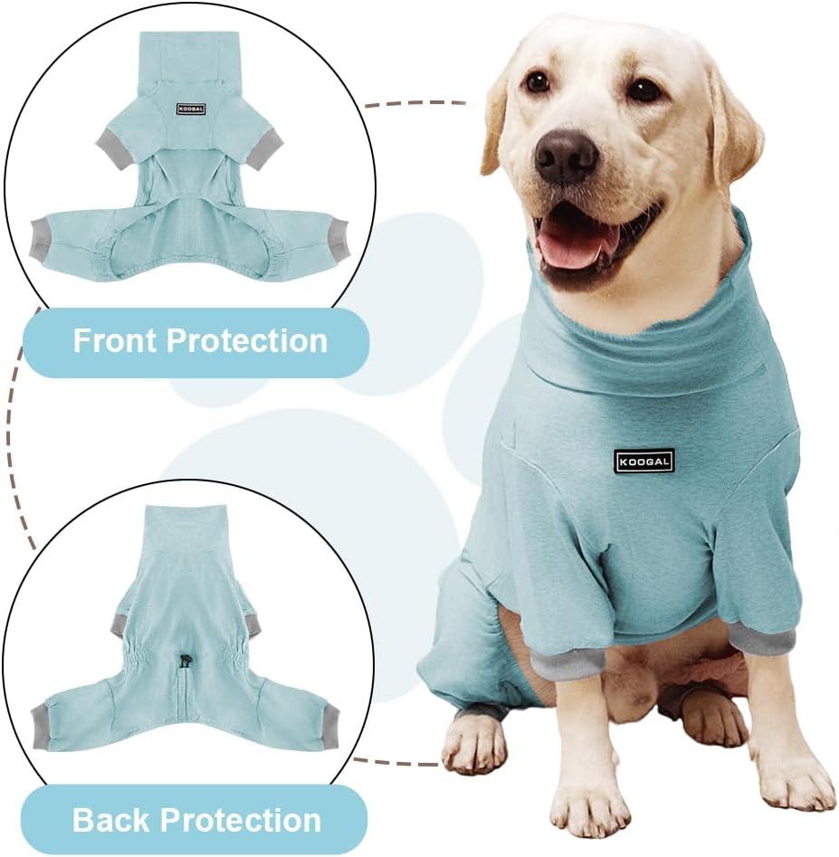 Dog Pyjamas PJS Sweater Clothes and Home Clothing Suitable for Medium to Large Breeds of Dogs, Dog Neutering Suits, Extra-Large Stretch Fabric, Four-Legged Clothes(Thin Blue, 3XL)