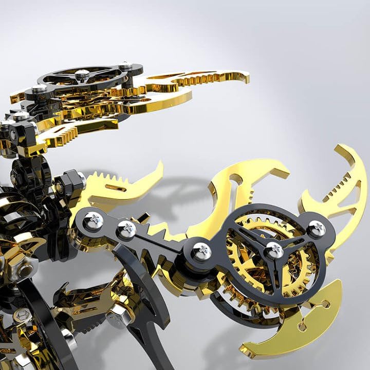 Scorpion 3D Metal Puzzles Kits for Adults Teens – 454 Pcs – Mechanical Assembly Models – 4 Hours to Build – Ideal for Gifts and Decorations (Gold and Black)