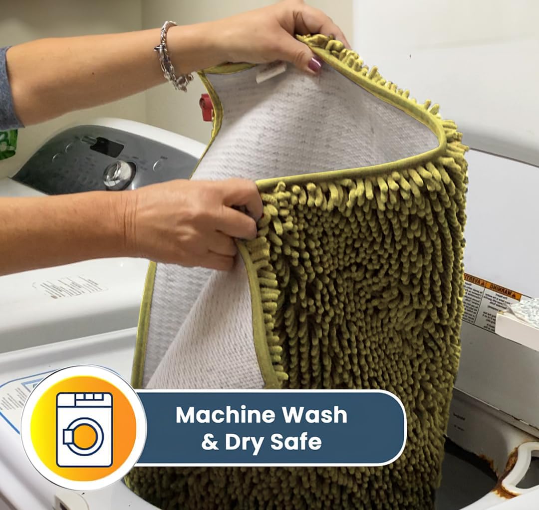 Muddy Mat® Shown on TV – Super Absorbent Door Mat Indoor, Microfiber Quick Dry Chenille Entryway Rug, Non-Slip Front Door Mat, Indoor Mats for Entryway, Machine Washable Pet Rug, Yellow 24"x36"