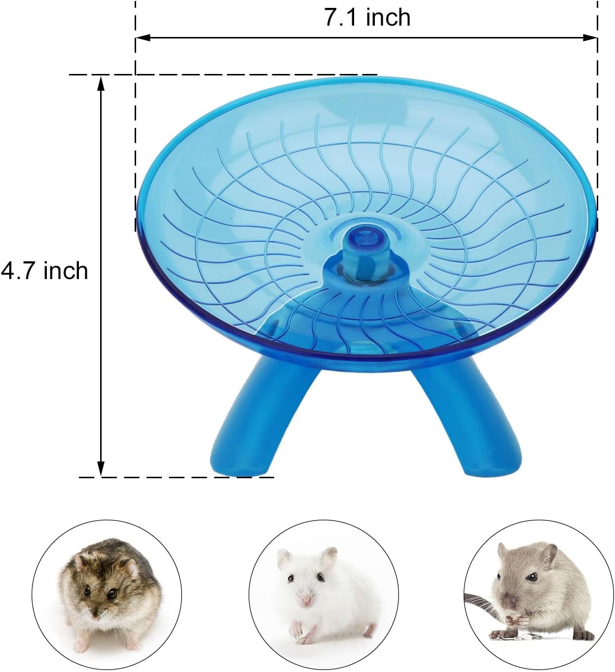 Hamster Wheel Flying Saucer Silent Exercise Wheel Running Wheel for Hamsters, Gerbils, Mice and Other Small Pets, Silent Hamster Running Wheel(Blue)