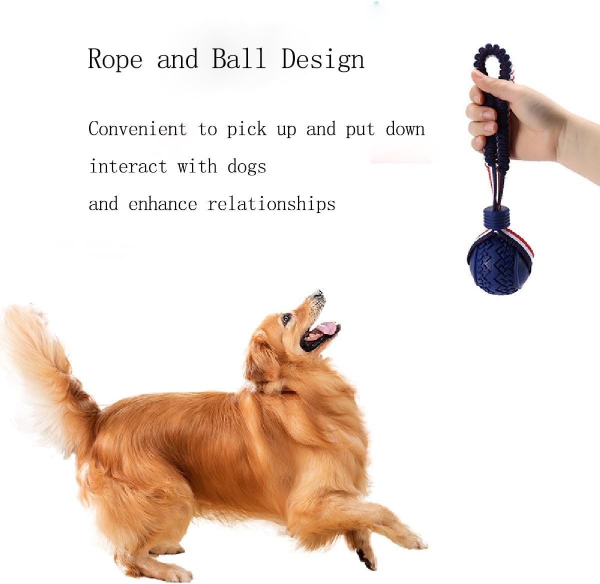 Dog Ball with Rope Toy,Ball on a Rope Dog Toy for Medium and Small Dog Tough Rope Toy Non-Toxic and Durable Dog Balls Toys