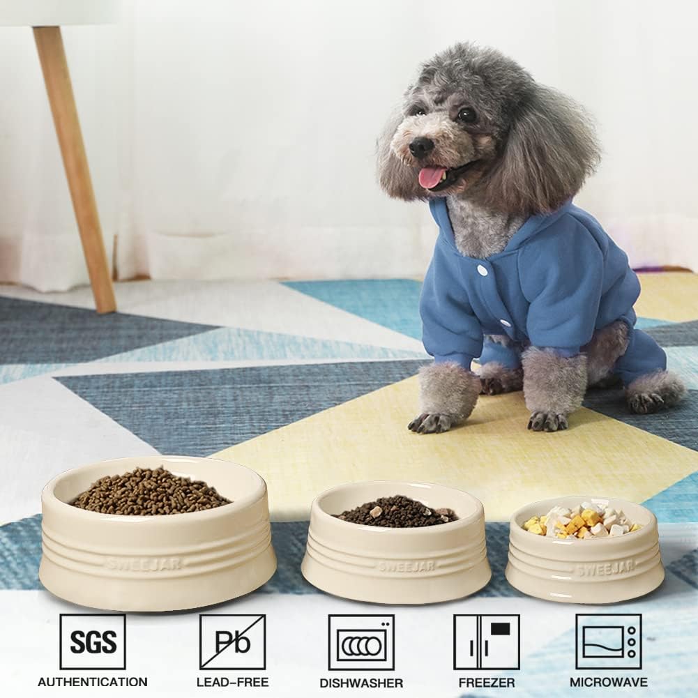 Sweejar Gradient Dog Bowl, Ceramic Dog Food Dish for Large Dogs and Large Cat, Porcelain Pet Bowl for Food and Water 32 oz (Black)