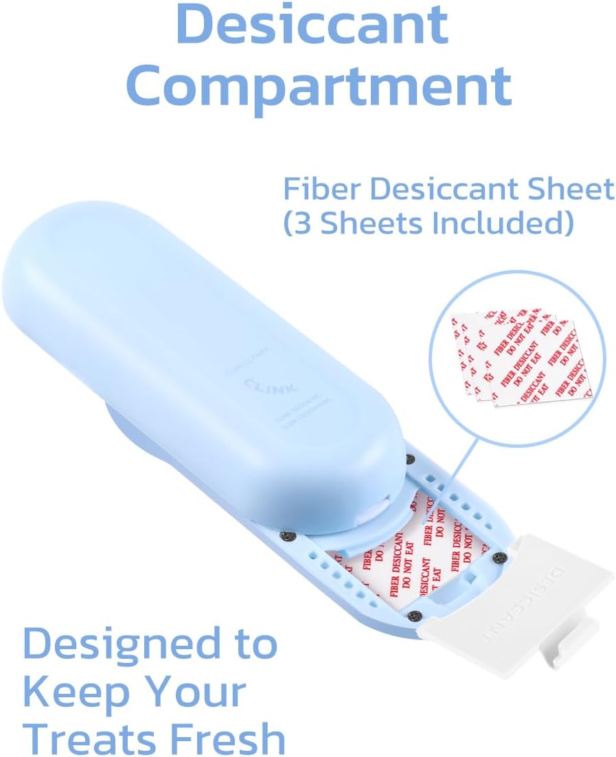 Clink Design Clicker Dog Trainer & Dog Treat Pouch Alternative, Puppy Essentials Dual Use 2 in 1 Dog Clicker for Training - Durable, Light (2.36 oz), Easy to Clean & Handle, Innovative Design, Blue