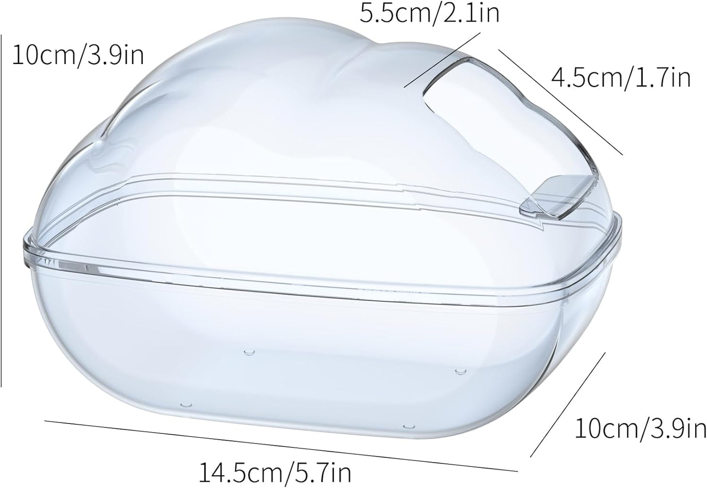 BUCATSTATE Hamster Sand Bath Container Transparent Hamster Dust Bath Kit Dwarf Toilet with Scoop Set Cage Accessories for Small Animals, Gerbil, Syrian Hamster, Mouse (Blue, Medium)