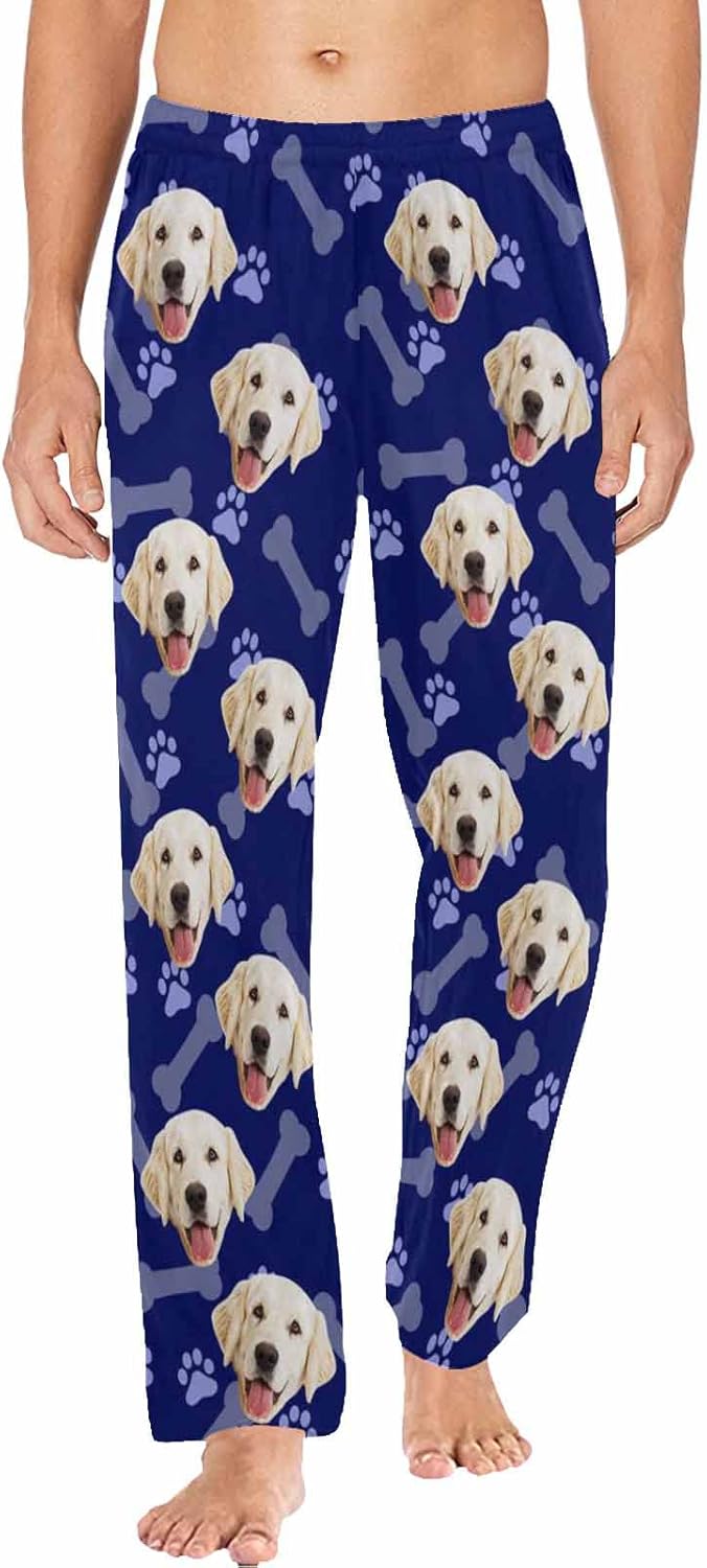 MyPupSocks Customized Face Pajamas Pants Photo Pajama Bottoms for Men S-XXL
