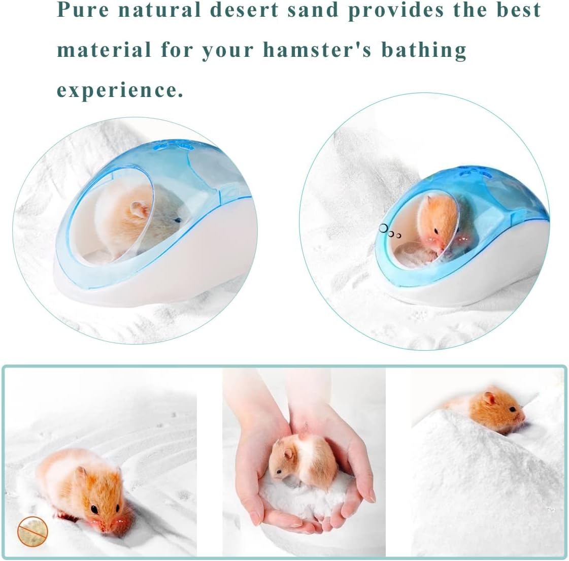 Hamster Bath Sand, 3lb Dust Free Desert Sand or Potty Litter Sand for Hamster Chinchillas Gerbil Syrian Mice Small Animals