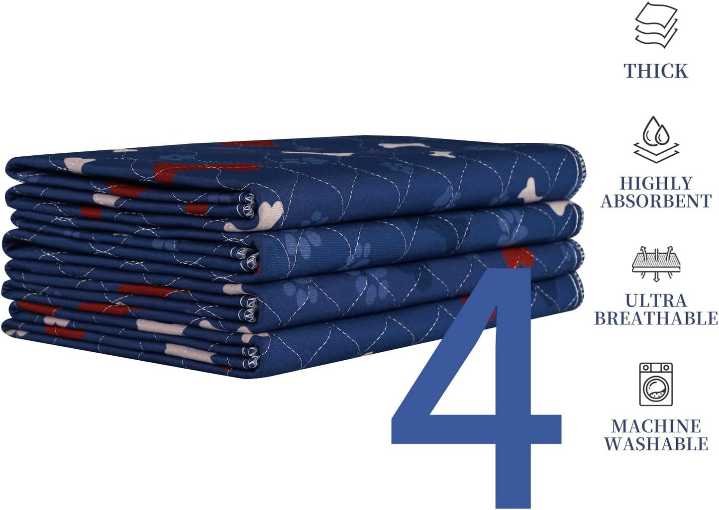 Washable Pee Pads for Dogs + Pet Grooming Gloves - Waterproof & Non-Slip Fast Absorbing Puppy Potty Training Pads,Reusable Whelping Pads, Pee Pad for Guinea Pig Cage,Dog Playpen Mat