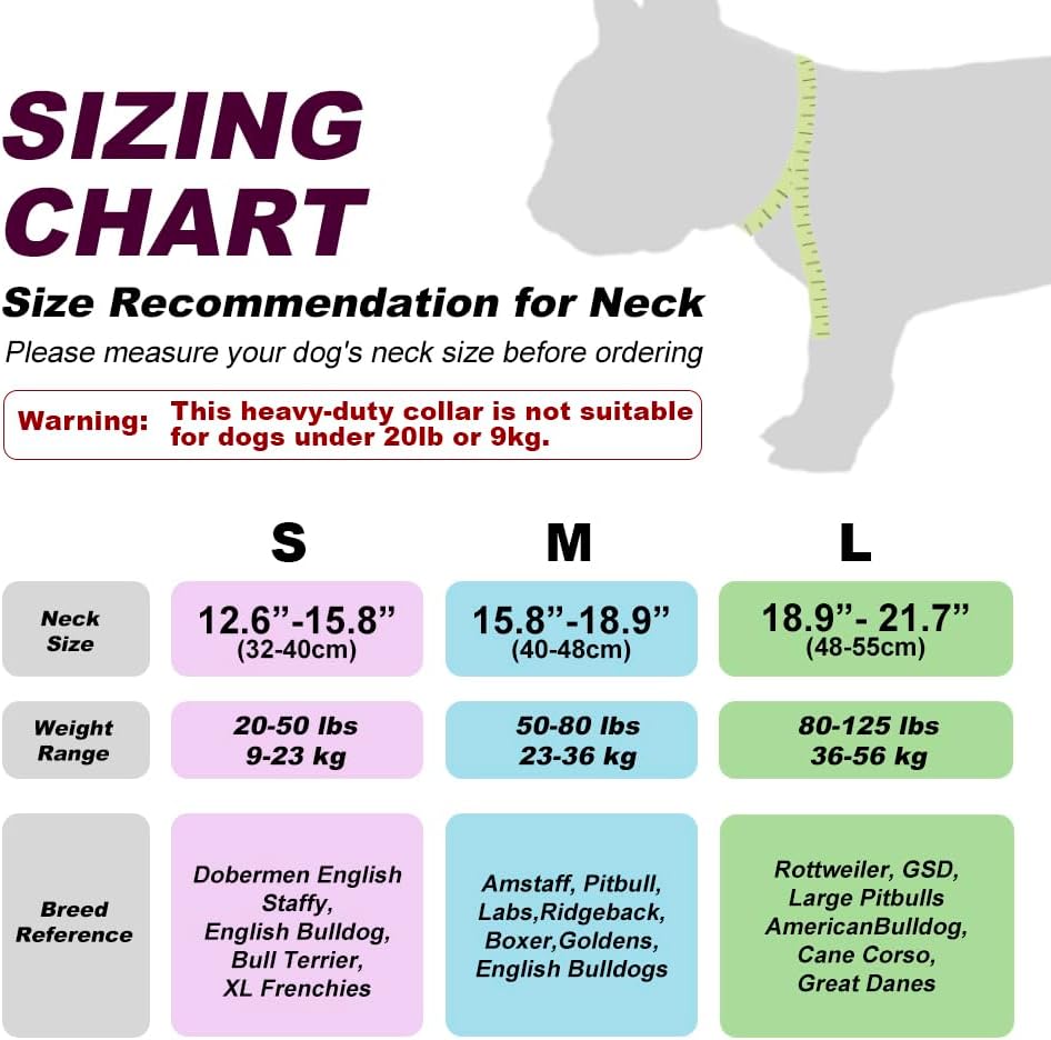 TSPRO Tactical Dog Collar 1.5 Inch Wide Thick Dog Collars with Heavy Duty Metal Buckle, Durable, Strong, Adjustable for Medium to Large Dogs (Orange L)