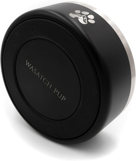 Stainless Steel Dog Bowl for Small-Large Dogs | Double Wall Insulated, Non-Slip Base Heavy Duty Water and Food Bowls for Dogs & Cats | Pet Safe BPA Free & Dishwasher Safe | 64 Oz - Black