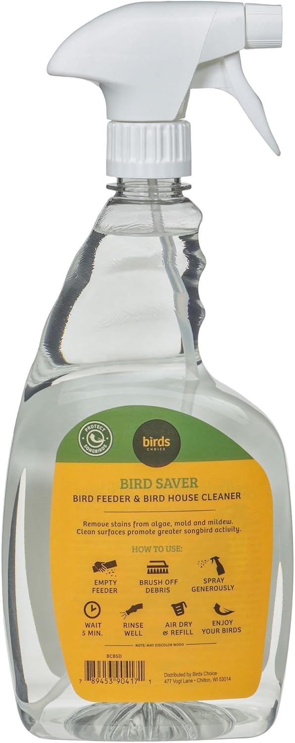 Birds Choice Bird Feeder, Bird House, and Bird Bath Cleaner, 32 oz. – Safe for Birds, Keep Your Birdhouse and Feeders Clean for Greater Bird Activity
