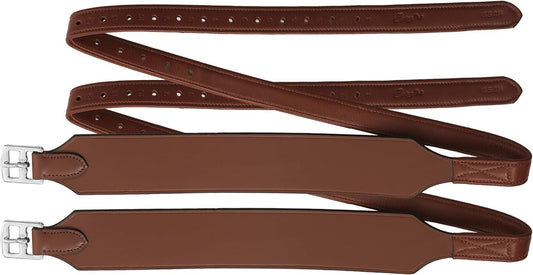 Exion Wide Stability Stirrup Leathers for English Saddles | Premium Cowhide Leather | Enhanced Leg Stability & Comfort | Sizes: 48" to 62"