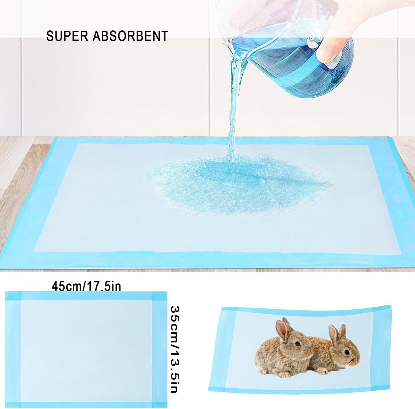 Bunny Travel Carrier with Absorbent Pad Set, Pee Pad with Leak-Proof Quick-Dry Design for Bearded Dragon,Portable Guinea Pig Bag for Sugar Glider,Hedgehog,Rat,Small Pet,Rat,Outdoor Used