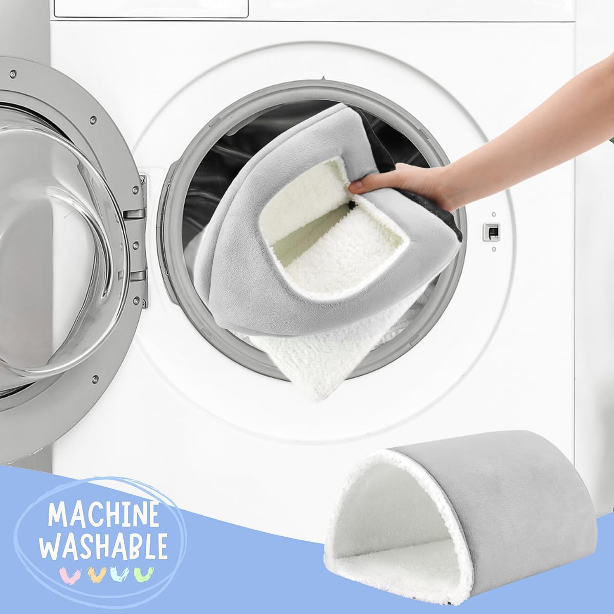 Guinea Pig Hideout and Tunnel Set, Soft Plush Bed & Play Tunnel for Guinea Pigs, Rabbits, Ferrets, Small Animals - Washable Accessories for Resting, Hiding, Exercising