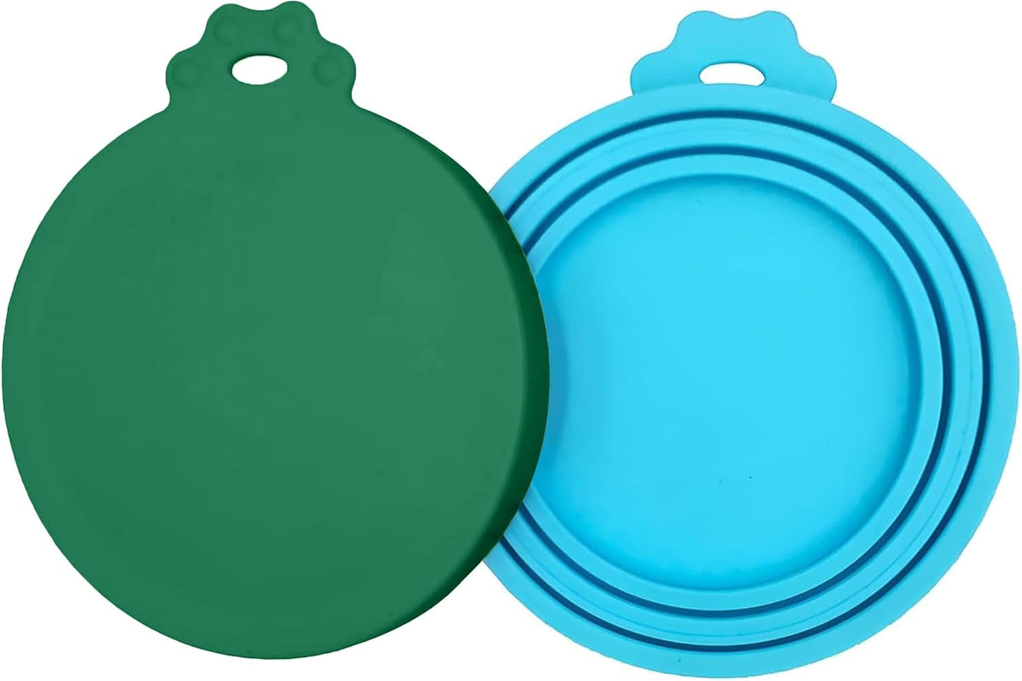 2 Pack Pet Food Cans Lids, Silicone Food Can Covers for Dog and Cat, BPA Free/Food Safe/Universal, One Fit Most Standard Size Food Can Top Blue/Dark Green, CWGTG01